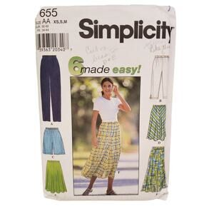 Simplicity 6 Made Easy Skirts Pants Shorts 7655 AA XS S M CUT